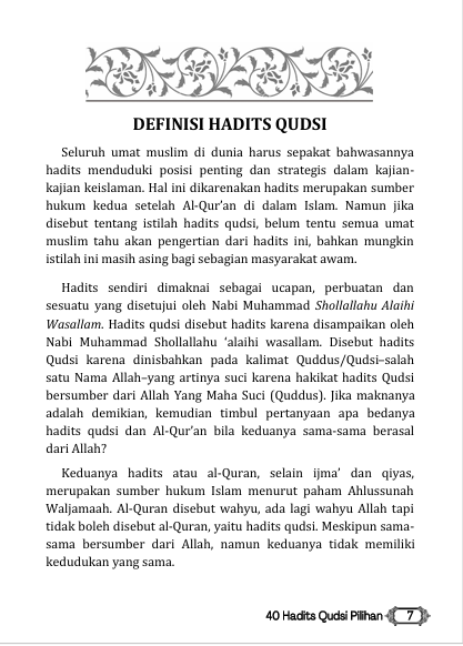 40 Hadits Qudsi - Firman Allah yang Tak Tercantum dalam Alquran preview 1