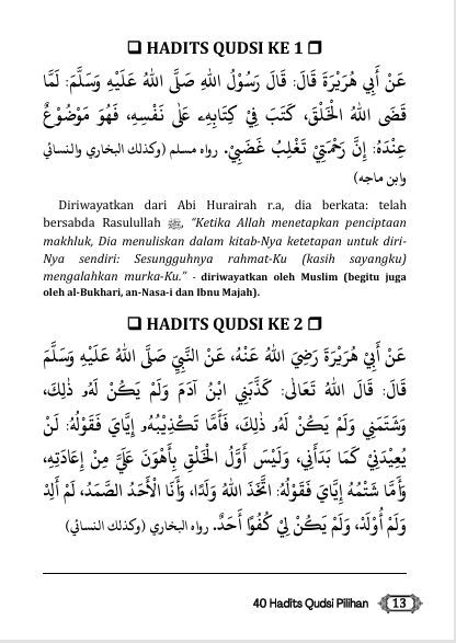 40 Hadits Qudsi - Firman Allah yang Tak Tercantum dalam Alquran preview 2