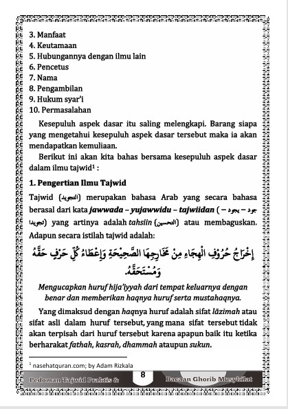 BUKU PEDOMAN TAJWID DAN GHORIB MUSYKILAT-Mengurai Lafadz yang Sulit Menjadi Mudah preview 3