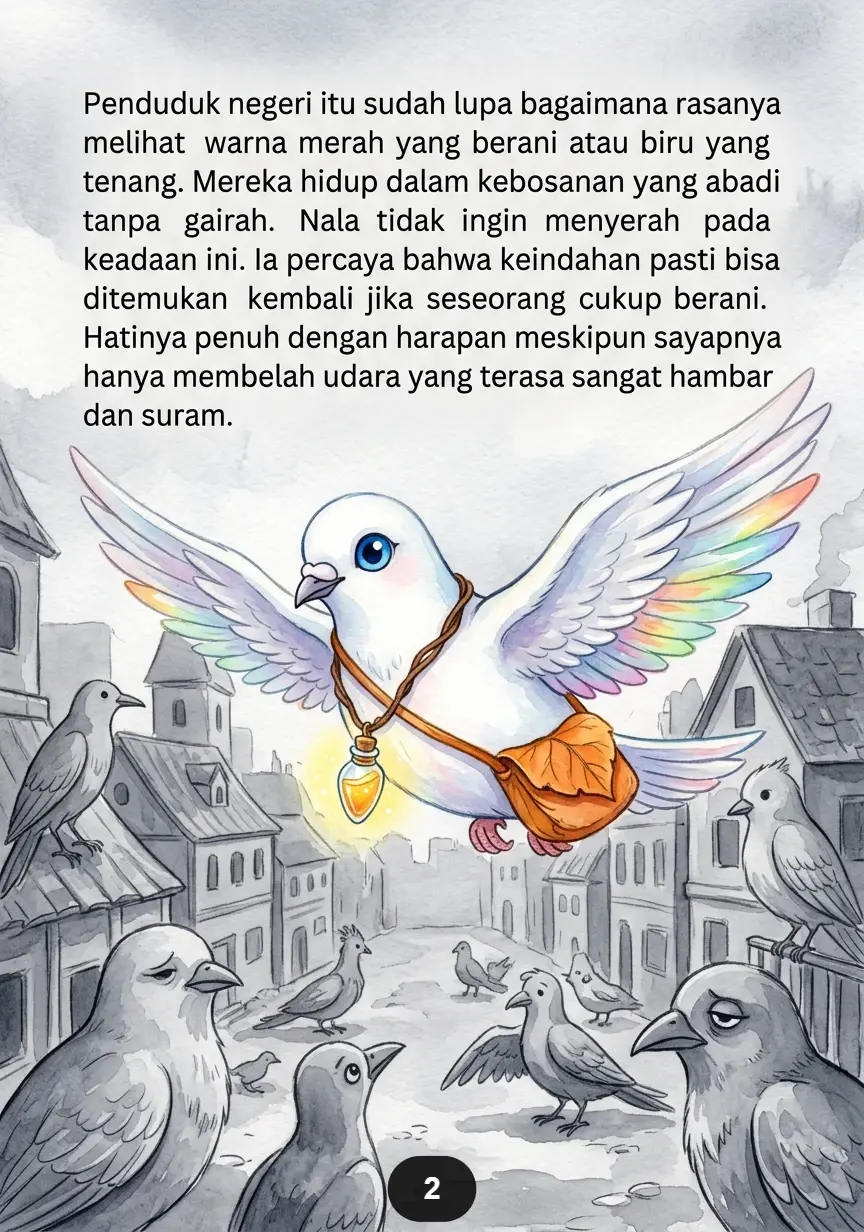 NALA PENCARI WARNA Perjalanan Sang Merpati Menghidupkan Dunia yang Kelabu preview 1