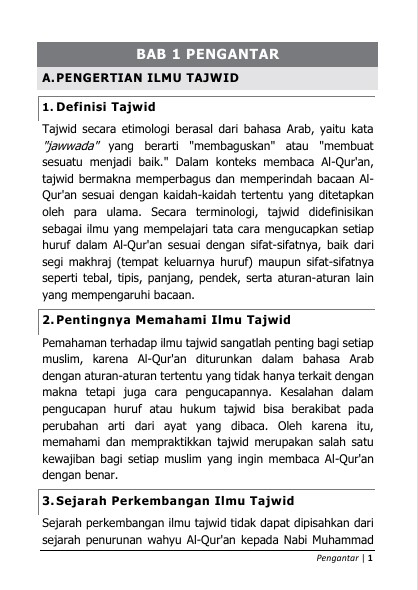 PINTAR ILMU TAJWID - Panduan Tajwid Lengkap untuk Segala Usia preview 1
