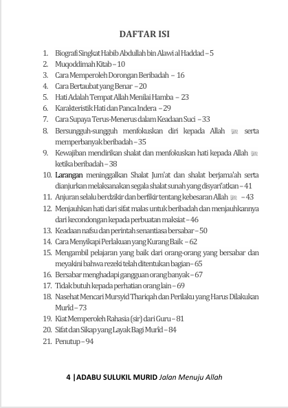Terjemah Kitab Adabu Sulukil Murid Teks Arab - Indonesia preview 1