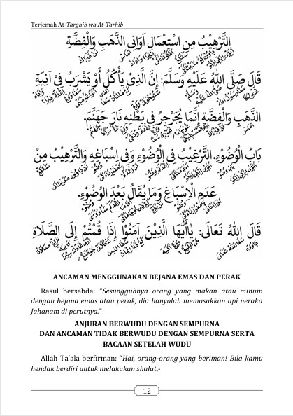 TERJEMAH KITAB AT-TARGHIB WATTARHIB TEKS ARAB-JAWA PEGON-INDONESIA-Hadits Nabi Tentang Anjuran dan Larangan preview 3