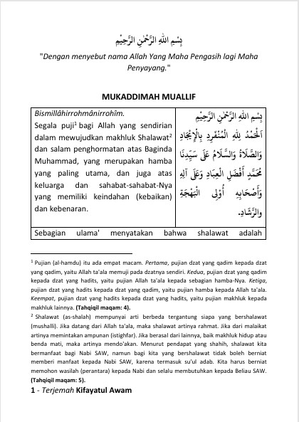 Terjemah Kitab Kifayatul Awam Teks Arab - Bahasa Indonesia preview 1