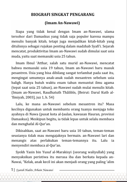 Terjemah Kitab Syarah Arbain Nawawi - Bahasa Indonesia preview 1