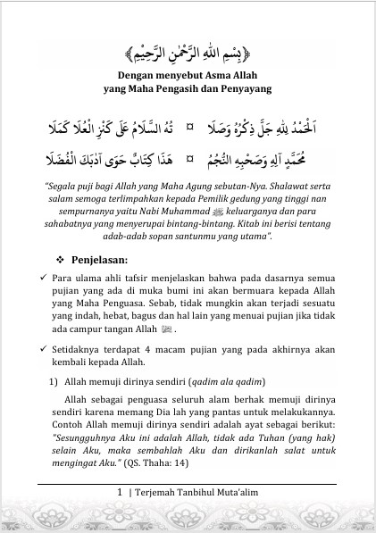 TERJEMAH KITAB TANBIHUL MUTA’ALLIM-Kiat Sukses Meraih Ilmu Manfaat & Berkah preview 2