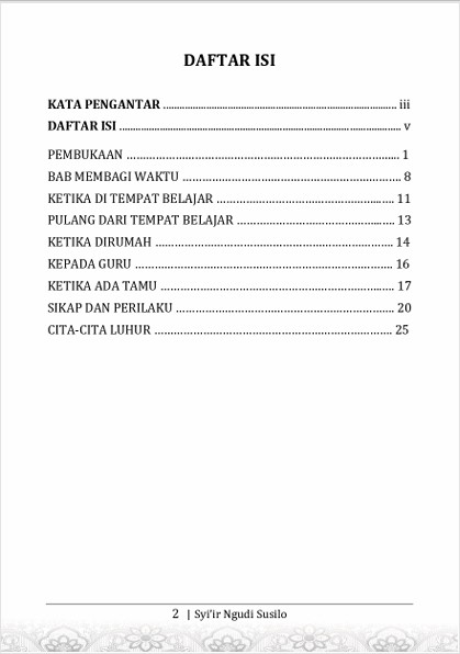 TERJEMAH SYI'IR NGUDI SUSILO BAHASA INDONESIA - Ajaran Tentang Akhlak dan Budi Pekerti preview 1